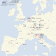 Printing places of incunabula (i.e. published volumes) showing the spread of printing in the 15th century. 271 locations are known. The data is based on the Incunabula Short Title Catalogue of the British Library (as of March 2, 2011).